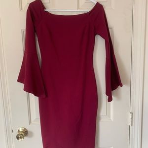 Lulus off shoulder body con dress